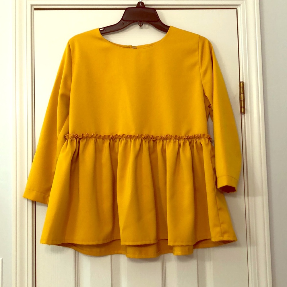 ModCloth mustard peplum top L